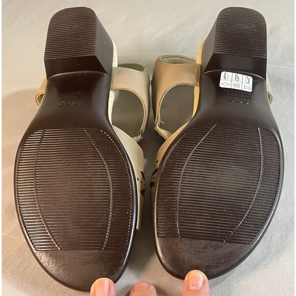 SAS Tripad Comfort Womens Size 7.5N Beige Sandals Leather Sunburst Cushioned - Picture 9 of 10